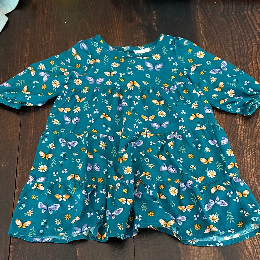 Jumping Beans Floral Butterfly Print Baby Girl Dress